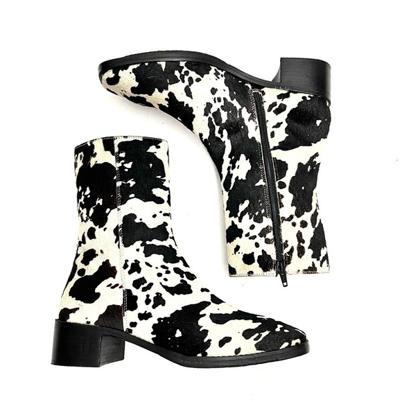 Free People Shoes - Vintage Y2K deadstock cow print pony hair square toe western fashion boots